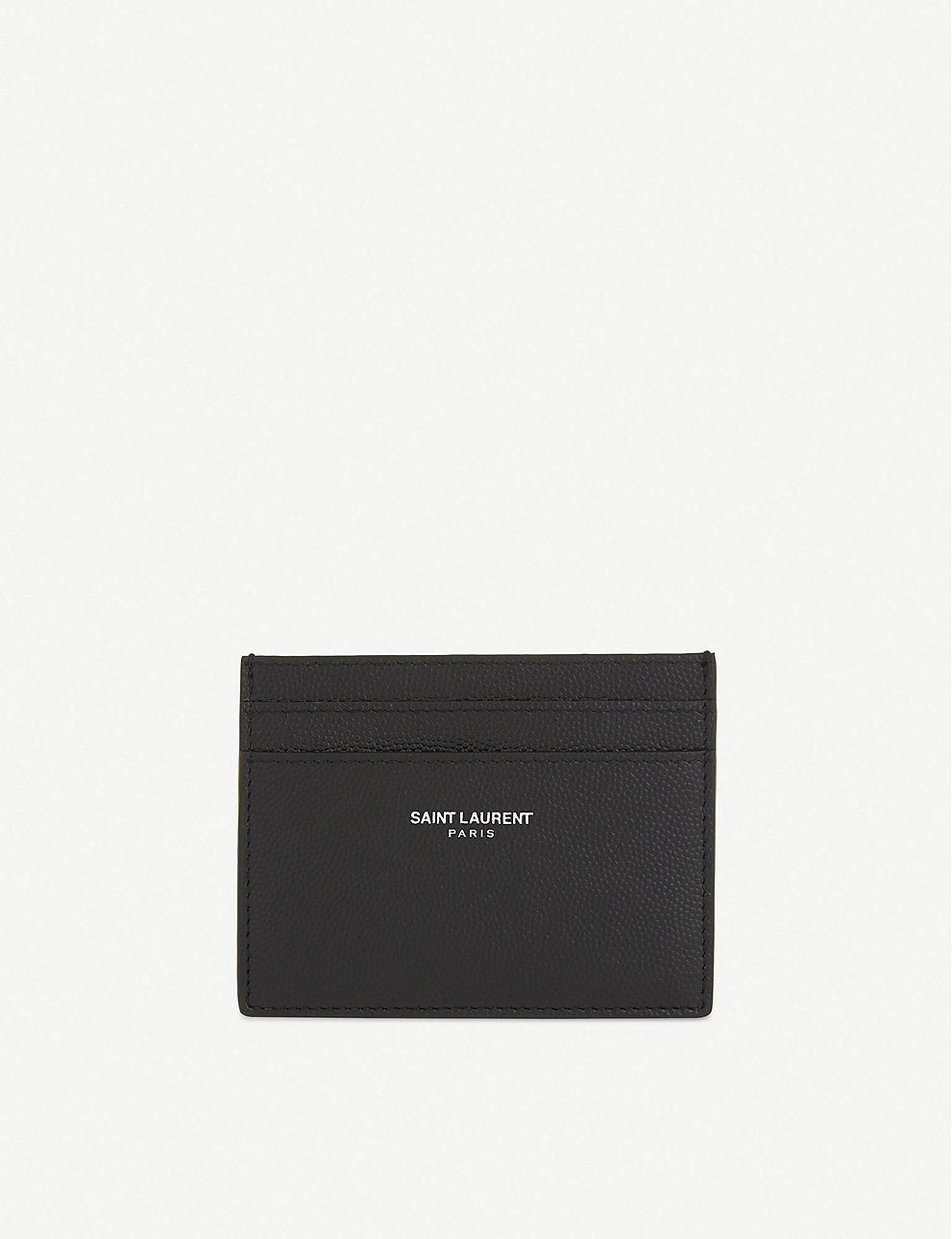 Black YSL-plaque leather cardholder, Saint Laurent