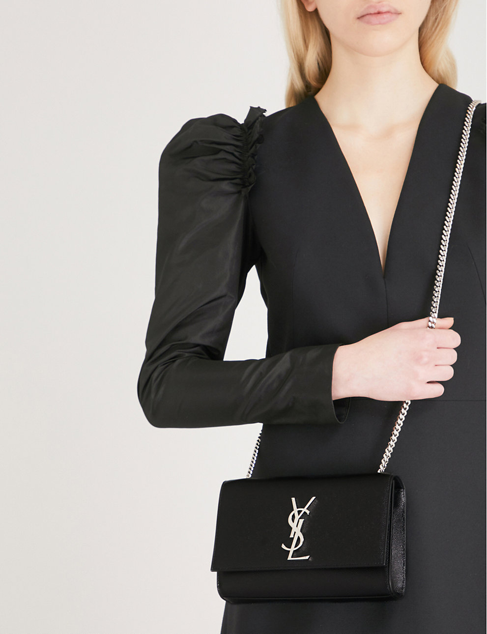 Saint Laurent Kate Medium Leather Shoulder Bag Black