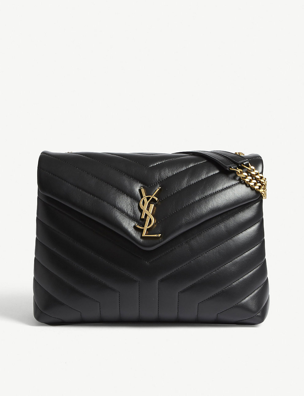 SAINT LAURENT Loulou monogram medium leather shoulder bag BLACK/GOLD – Top  Quality Yves Saint Laurent Bags Shop