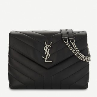 SAINT LAURENT Loulou quilted leather cross-body bag BLACK – Top