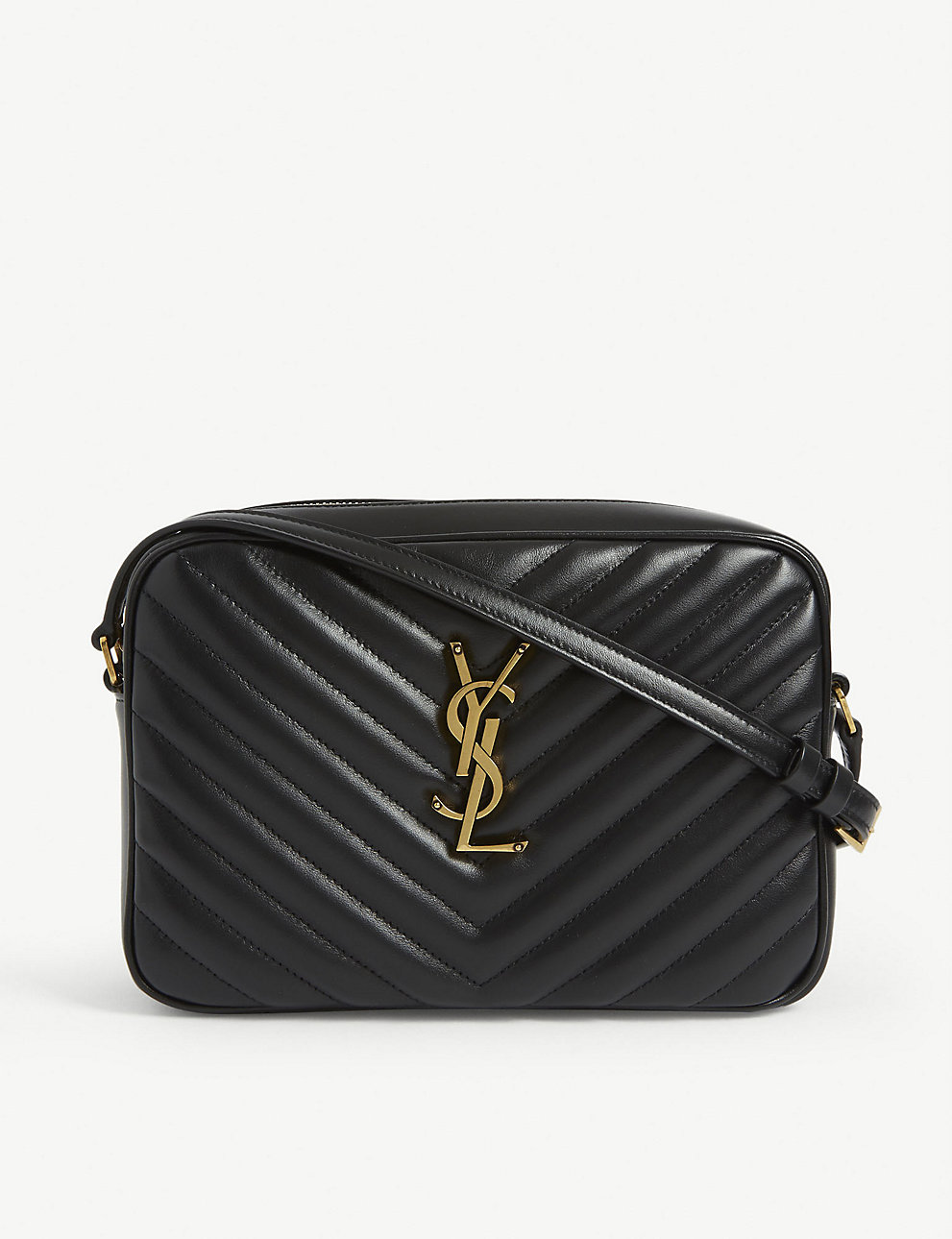 Yves Saint Laurent Lou Camera Bag Black With Gold Hardware For